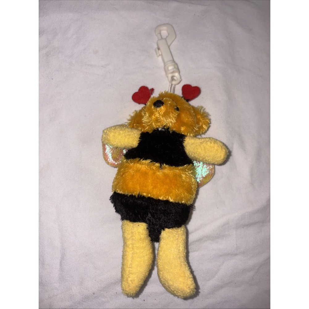 Vintage Dan Dee Collector's Choice Bear Bumblebee Keychain Says I Love U/laughs